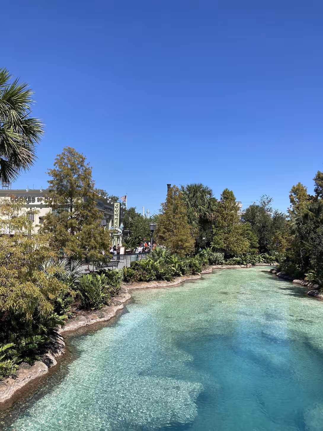 Disney Springs on a sunny day at Walt Disney World.